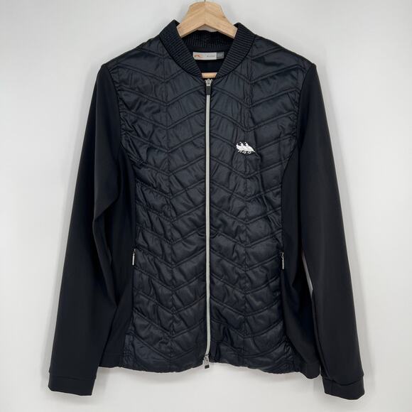 Kjus Womens Retention Jacket Black Full Zip Sz 42 XL Quilted Stretch Quail Lodge - Picture 1 of 10